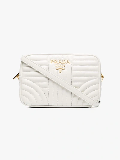 Shop Prada White Diagrmme Camera Bag