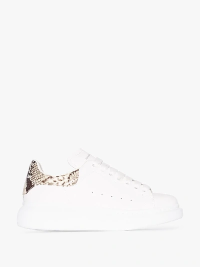 Shop Alexander Mcqueen White Embossed Oversized Sneakers