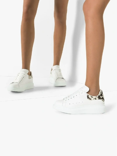 Shop Alexander Mcqueen White Embossed Oversized Sneakers