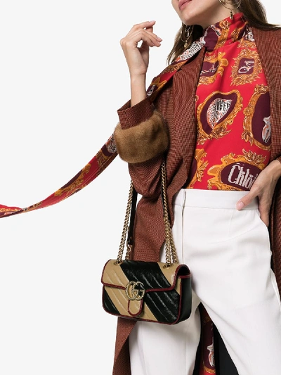 Shop Gucci Multicoloured Gg Marmont Shoulder Bag