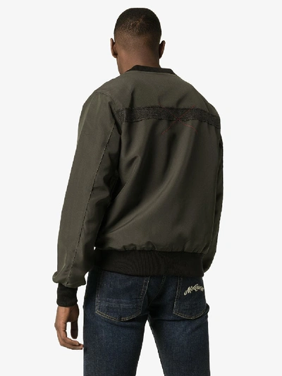 Shop 78 Stitches Check Patch Bomber Jacket In Green
