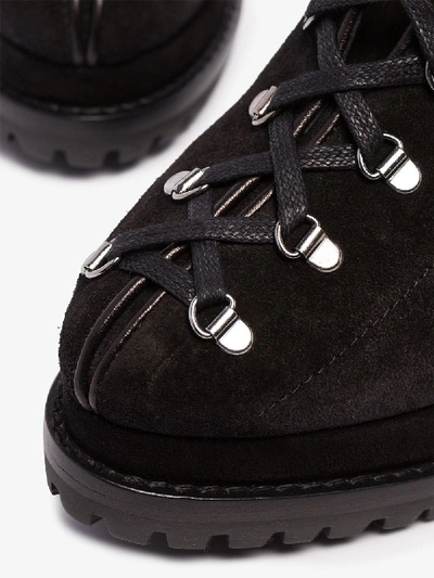 Shop Alaïa Black 100 Suede Heeled Trek Boots In 101 - Black