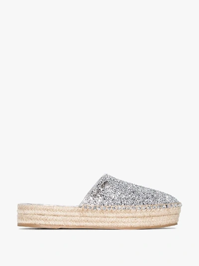 Shop Miu Miu Espadrilles In Glitter-optik In Metallic