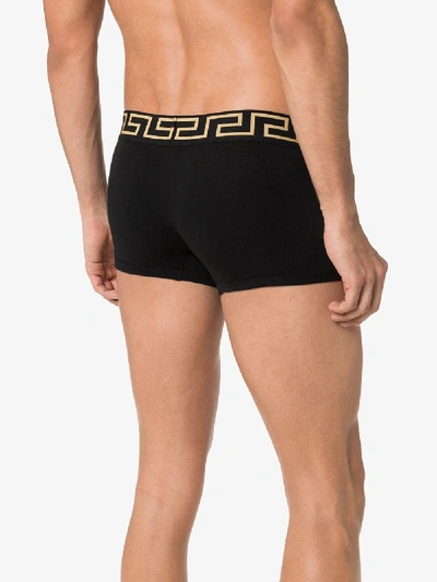 Shop Versace Set Of Three Logo Band Boxers In Black