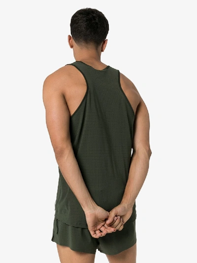 Shop Satisfy Army Print Perforated Vest In Green