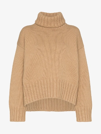 Shop Prada Cashmere Turtleneck Sweater In Neutrals