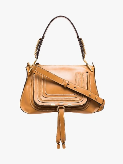 Shop Chloé Brown Marcie Leather Shoulder Bag
