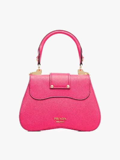 Shop Prada Pink Sidonie Medium Saffiano Leather Bag