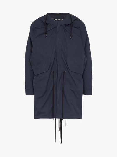 Shop Y/project Pop Up Hooded Parka In Blue