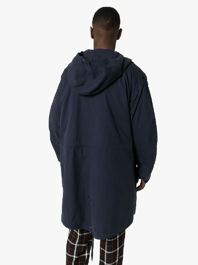 Shop Y/project Pop Up Hooded Parka In Blue