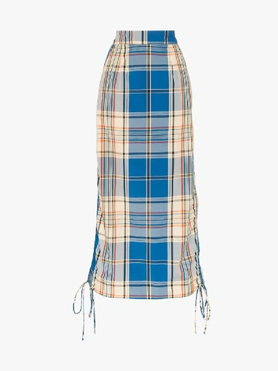 Shop Simon Miller High Waist Check Skirt In Multicolour