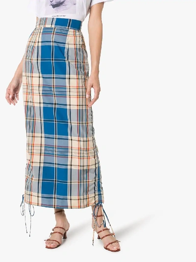 Shop Simon Miller High Waist Check Skirt In Multicolour