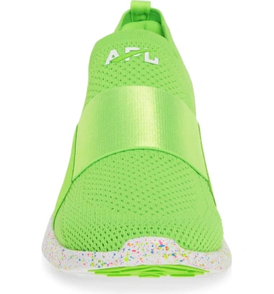 Shop Apl Athletic Propulsion Labs Techloom Bliss Neon Knit Running Shoe In Neon Green/ White/ Speckle