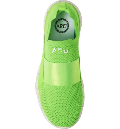 Shop Apl Athletic Propulsion Labs Techloom Bliss Neon Knit Running Shoe In Neon Green/ White/ Speckle