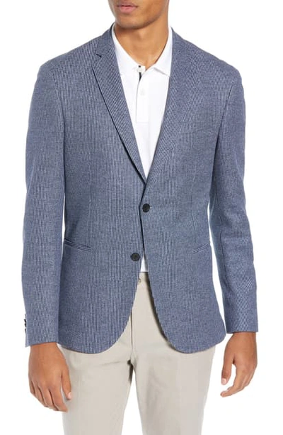 Shop Hugo Boss Norwin Slim Fit Stripe Cotton & Linen Sport Coat In Navy