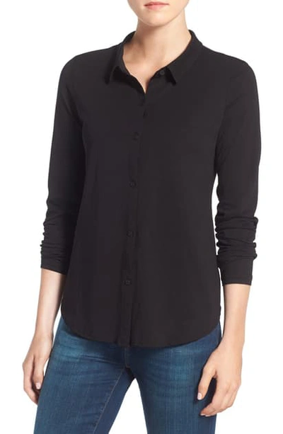 Shop Eileen Fisher Organic Cotton Jersey Classic Collar Shirt