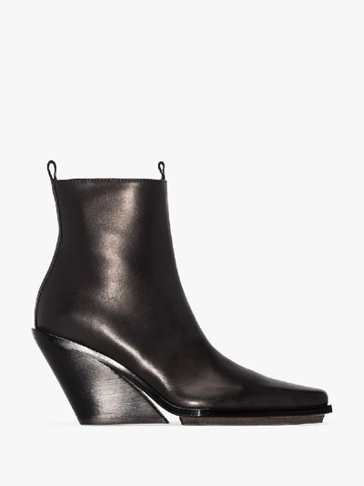 Shop Ann Demeulemeester Black 90 Pointed Ankle Boots