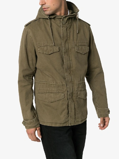 Shop Saint Laurent Military Parka Coat In Green