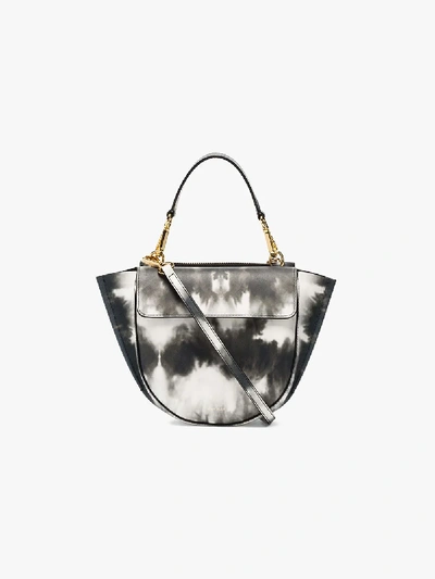 Shop Wandler Black And White Hortensia Mini Leather Shoulder Bag