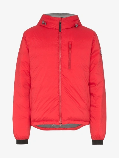 Shop Canada Goose Lodge Down Jacket In Red