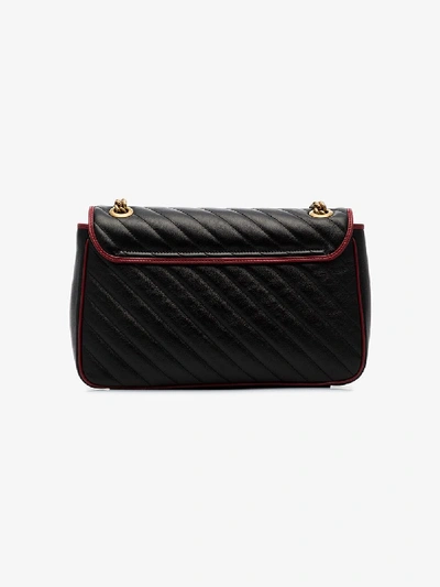 Shop Gucci Black Small Gg Marmont Shoulder Bag