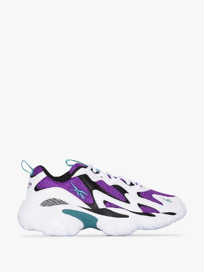 Shop Reebok White Dmx Series 1000 Sneakers In Purple