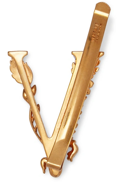 Shop Versace Gold-tone Crystal Hair Slide