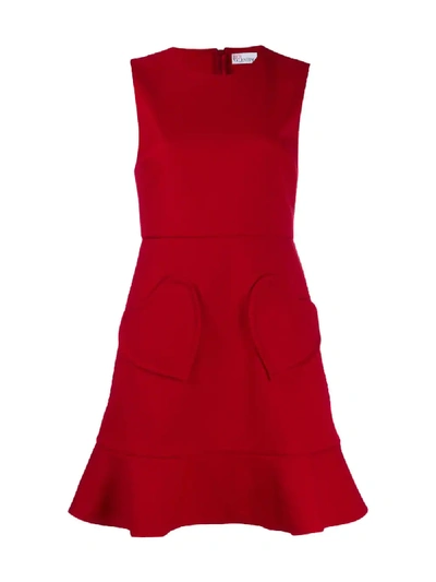 Shop Red Valentino Heart Pocket Mini Dress In Red