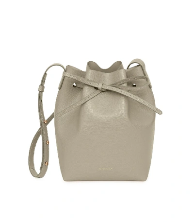 Shop Mansur Gavriel Saffiano Mini Bucket Bag In Elefante