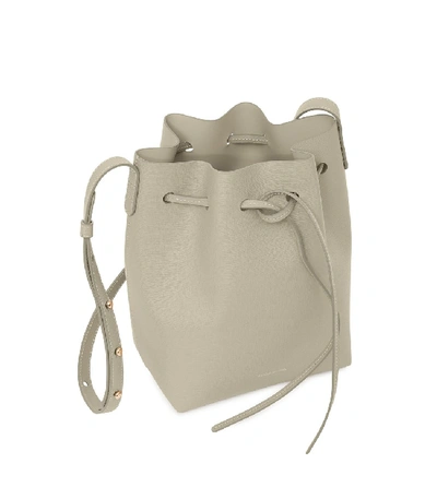 Shop Mansur Gavriel Saffiano Mini Bucket Bag In Elefante