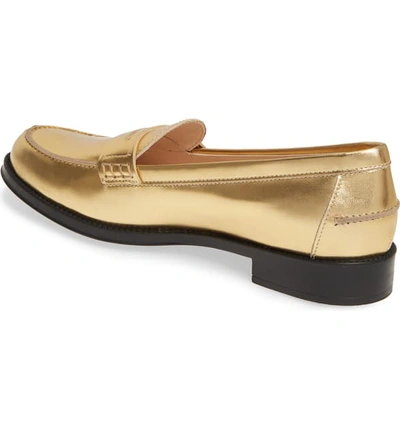 Shop Tod's Penny Loafer In Gold