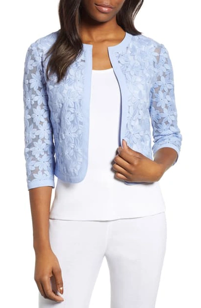 Shop Anne Klein Broderie Lace Cardigan In High Sky