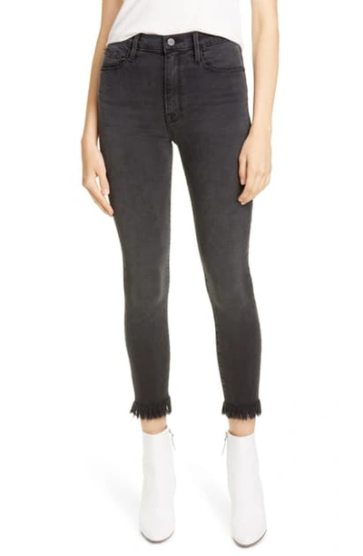 Shop Frame Ali High Waist Fray Crop Hem Cigarette Jeans In Dusk