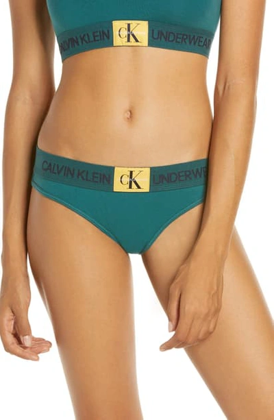 Shop Calvin Klein Logo Bikini In Antithesis