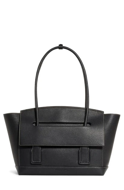 Shop Bottega Veneta The Arco 48 Leather Top Handle Bag In Nero