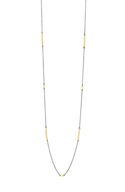 Shop Freida Rothman Double Helix Pavé Bar Necklace In Gold/ Black