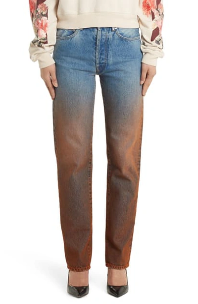 Shop Off-white Degrade Baggy Straight Leg Jeans In Medium Blue