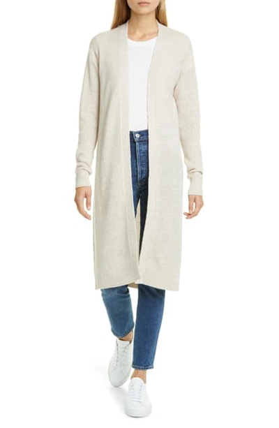 Shop Theory Linen & Cashmere Long Cardigan In Flax