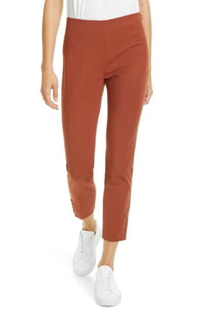 Shop Theory Stretch Cotton Crop Pants In Cognac