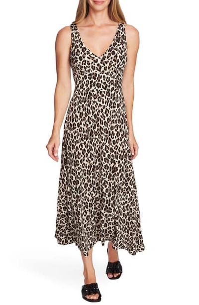Shop Vince Camuto Leopard Print Knit Dress In Rich Black
