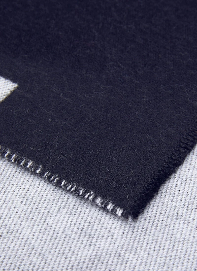 Shop Balenciaga 'macro Logo' Wool Scarf In Black