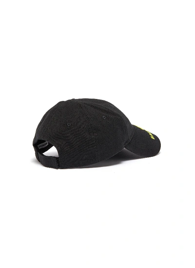 Shop Balenciaga 'bb Visor' Embroidered Baseball Cap In Black