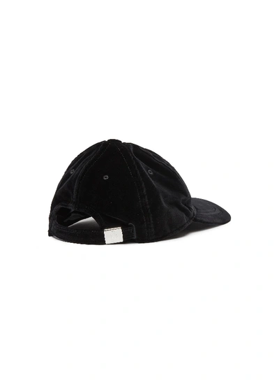 Shop Moncler 'berretto' Cotton Velvet Baseball Cap