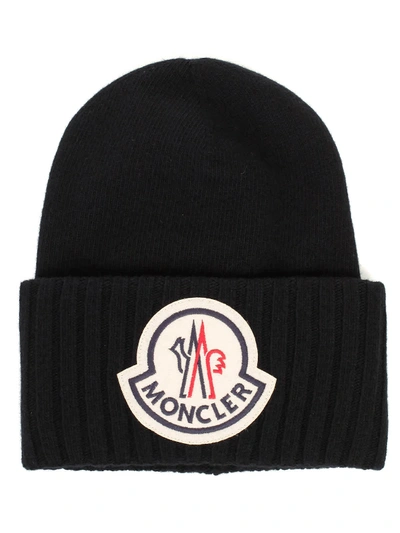 Shop Moncler Hat Tricot W/logo In Black