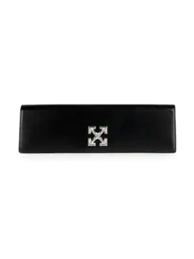 Shop Off-white Jitney 2.2 Leather Clutch In Black