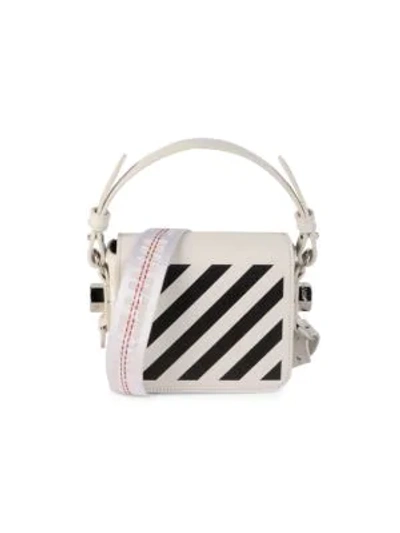 Shop Off-white Women's Baby Diagonal Leather Crossbody Bag In White