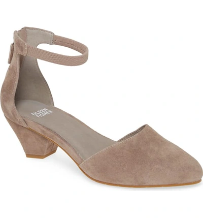 Shop Eileen Fisher Just Open Sided Pump In Taupe Suede