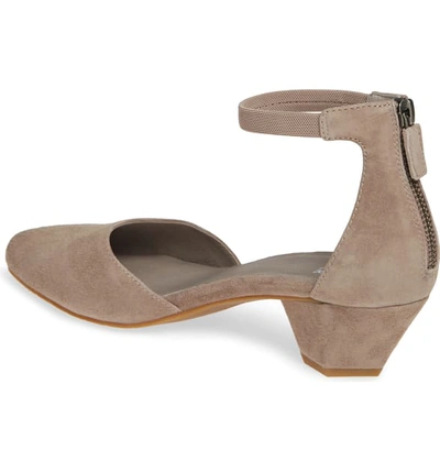 Shop Eileen Fisher Just Open Sided Pump In Taupe Suede