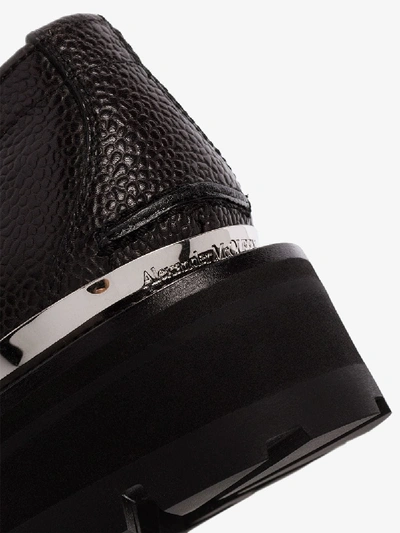 Shop Alexander Mcqueen Black Logo Plaque Leather Loafers