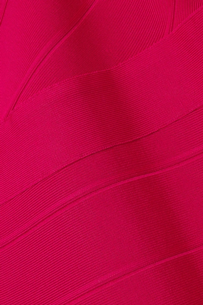 Shop Herve Leger One-shoulder Bandage Dress In Red